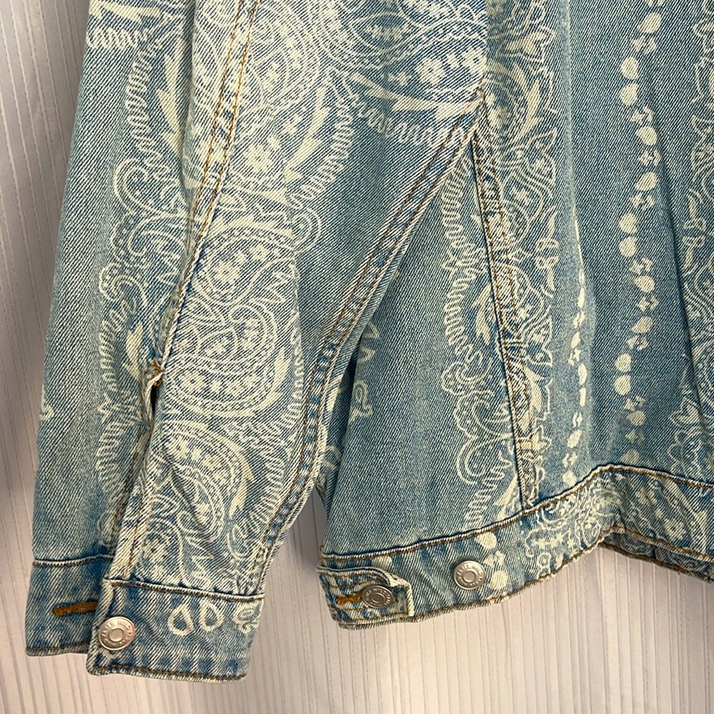 Wild Fable‎ Paisley Bandanna Print Denim Jean Jacket Medium - Picture 6 of 12